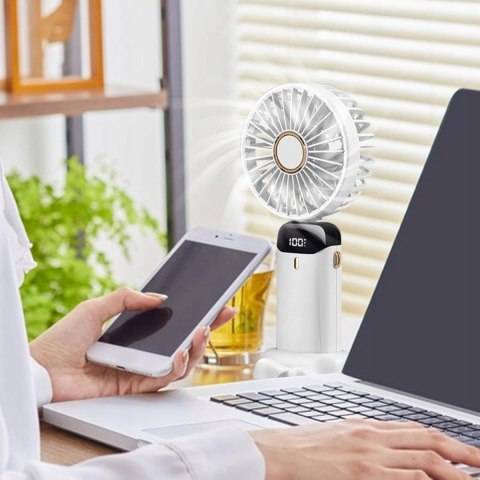 Przenośny Wentylator Biurkowy Na Akumulator 5 Trybów Usb-C - Cichy I Mobilny