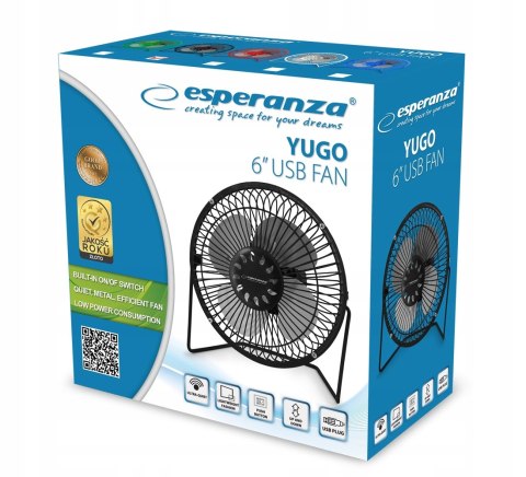 Przenosny Wiatrak Usb 5V 19Cm - Cichy, Metalowe Łopatki, Regulacja Kąta