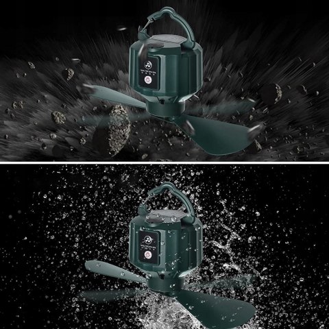 Wentylator 3W1 Do Namiotu Usb Led + Pilot, 7500Mah, Cisze I Mocne Działanie