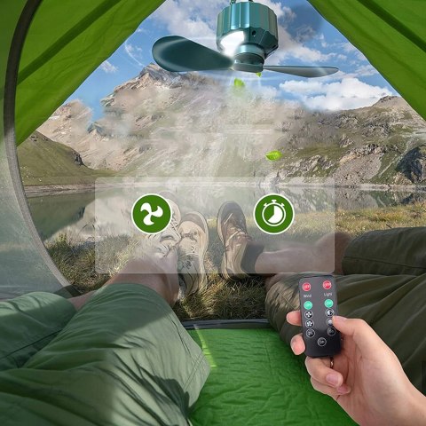Wentylator 3W1 Do Namiotu Usb Led + Pilot, 7500Mah, Cisze I Mocne Działanie