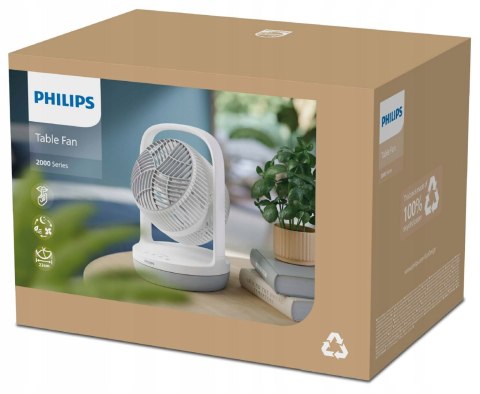 Wentylator Biurkowy Philips Cx2050/00 3 Prędkości Timer Kąt Natural Nocny