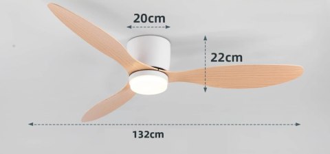 Wentylator Sufitowy Led 132Cm, 3 Barwy, Lato/Zima, 6 Trybów, Mocny + Pilot