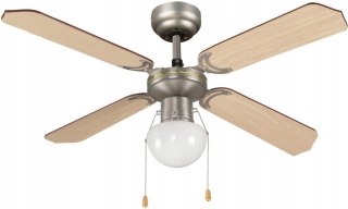 Wentylator Sufitowy Lumia 106Cm Orzech/Buk 3 Prędkości Dwukierunkowy E27