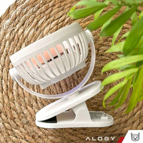 Wiatracz Biurkowy Akumulatorowy Z Klipsem 3 Prędkości, Regulacja 360° Usb-C