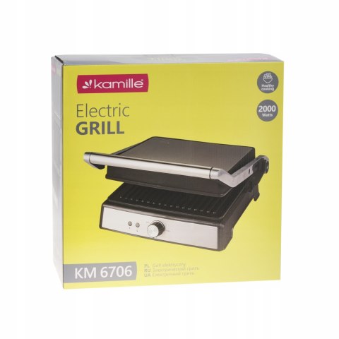 Grill Elektryczny 2000W Kamille - Składany Opiekacz Do Tostów I Panini