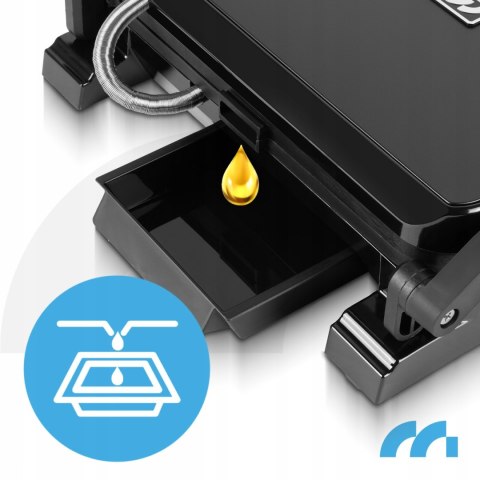 Grill Elektryczny 2200W Non-Stick, 180° Zawiasy, Taca Ociekowa, Regulacja