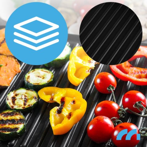 Grill Elektryczny 2200W Non-Stick, 180° Zawiasy, Taca Ociekowa, Regulacja