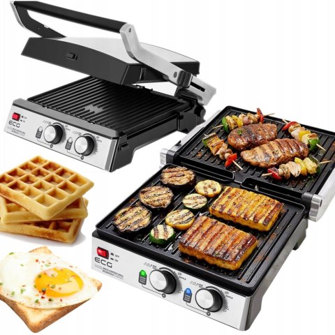 Grill Elektryczny 3W1 2000W - Gofry, Panini, Bbq, 4 Pozycje, Regulacja