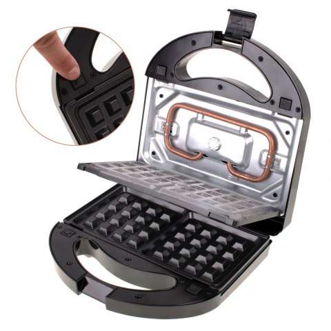 Opekacz 3W1 1000W - Kanapkowy, Grill, Gofrownica, Panini, Sandwich Łatwy