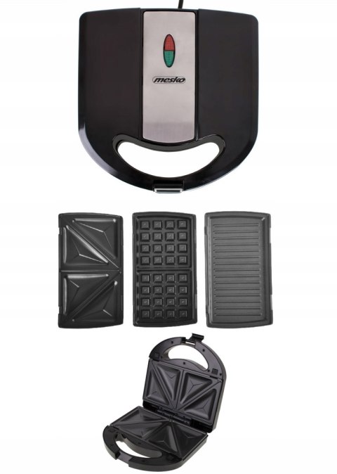 Opekacz 3W1 1000W - Kanapkowy, Grill, Gofrownica, Panini, Sandwich Łatwy