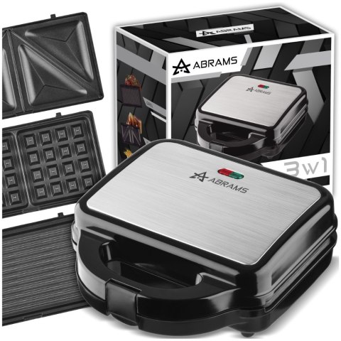 Opiekacz 3W1 1000W - Gofrownica, Grill I Opiekacz Do Kanapek 230X135mm