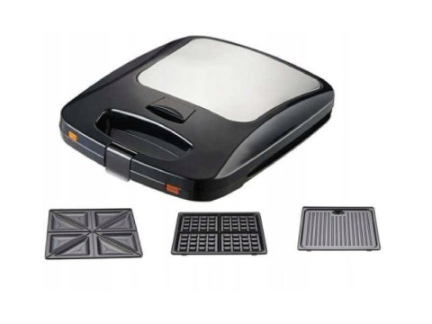 Opiekacz 3W1 1200W Czarny - Tosty, Panini, Gofwy I Grill, Łatwe Czyszczenie