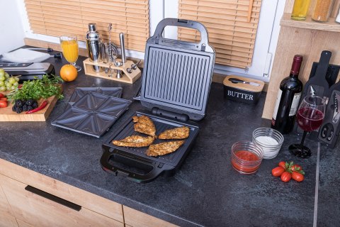 Opiekacz 3W1 1400W - Toster, Gofrownica I Grill - Do Wymiennych Wkładów