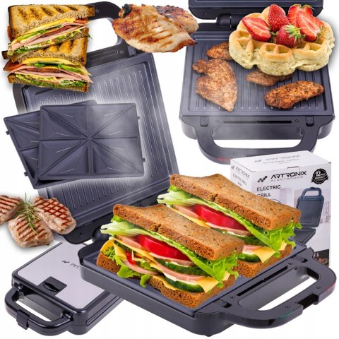 Opiekacz 3W1 1400W - Toster, Gofrownica I Grill - Do Wymiennych Wkładów