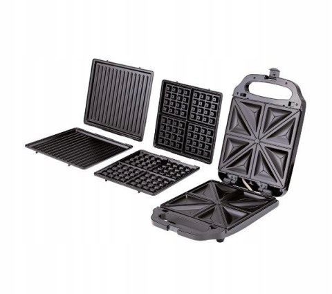 Opiekacz 3W1 Raven Es009nx 1200W - Gofrownica, Grill I Tosty Do Kanapek