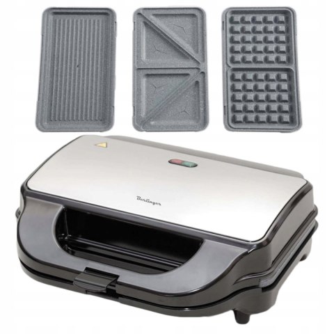 Opiekacz 3W1: Toster, Grill, Gofrownica Z Marmurkowymi Płytami - Max-2100-W