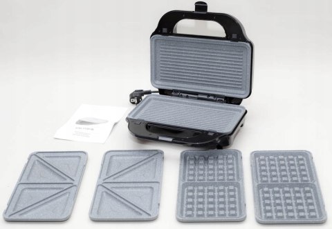 Opiekacz 3W1: Toster, Grill, Gofrownica Z Marmurkowymi Płytami - Max-2100-W