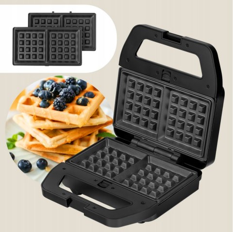 Opiekacz 6W1 800W - Panini, Tosty, Gofry, Grill, Ciasteczka I Orzeszki