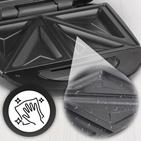 Opiekacz Do Kanapek 750W Ceramiczny Z Termostatem I Antypoślizgową Podstawą