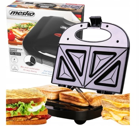 Opiekacz Do Kanapek 850W Sandwich Trójkąt, Termostat Nieprzywierające Płyty