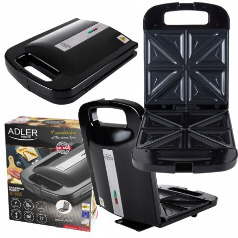 Opiekacz Do Kanapek Xxl 4X Miejsca 2000W, Non-Stick, Termostat, Sandwiche