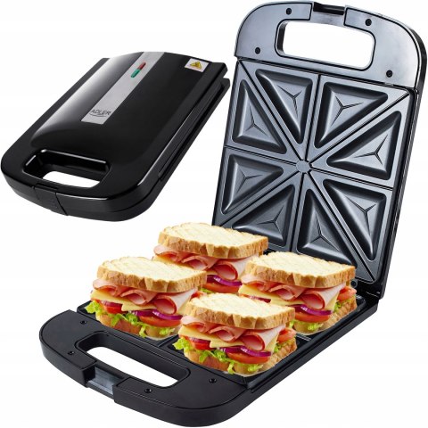 Opiekacz Do Kanapek Xxl 4X Miejsca 2000W, Non-Stick, Termostat, Sandwiche