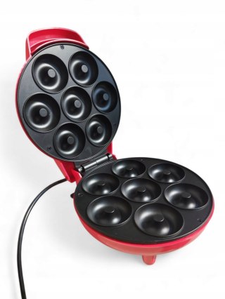 Opiekacz Do Pączków Donut Maker 800W 7 Otworów Domowy Bez Oleju Czerwony