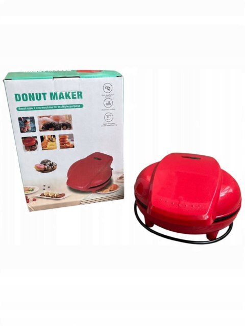 Opiekacz Do Pączków Donut Maker 800W 7 Otworów Domowy Bez Oleju Czerwony