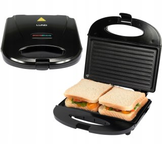 Opiekacz Lund 750W Z Grillową Płytą 21,5X12,5Cm, Nieprzywierający Czarny