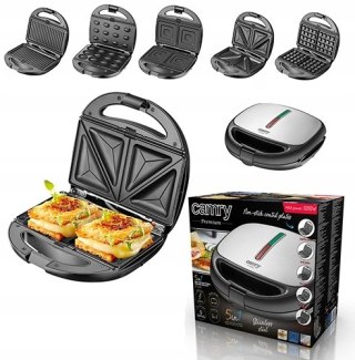 Opiekacz Toster 5W1 Camry 1200W - Tosty, Grill, Gofrownica, Pyszne Orzeszki