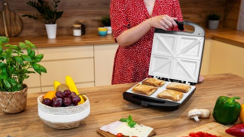 Toster Opiekacz 4 Kanapek 1500W Z Ceramiczną Powłoką I Ochroną Termiczną