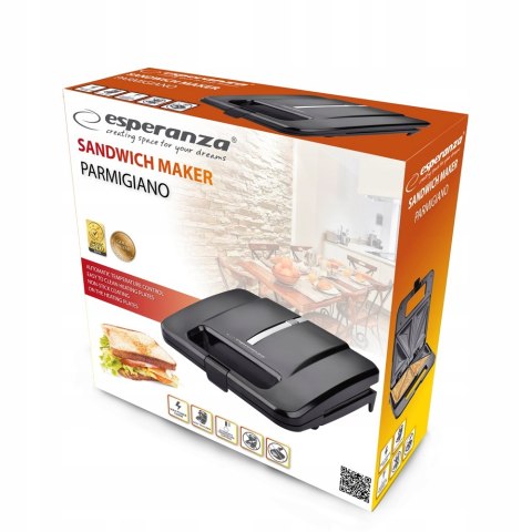 Toster Opiekacz Do Kanapek 1000W, Auto Regulacja, Nieprzywierająca Powłoka