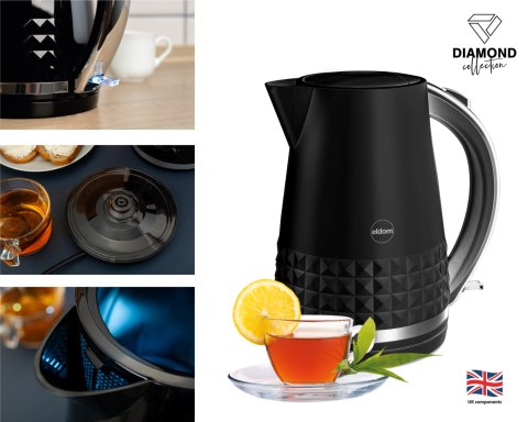 Czajnik Bezprzewodowy Eldom 1,7L 1800-2150W 3 Zabezpieczenia 360° Podstawa