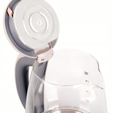 Czajnik Bezprzewodowy Szklany 1,8L Led 360° Podstawa 1500W, Auto Wyłączenie