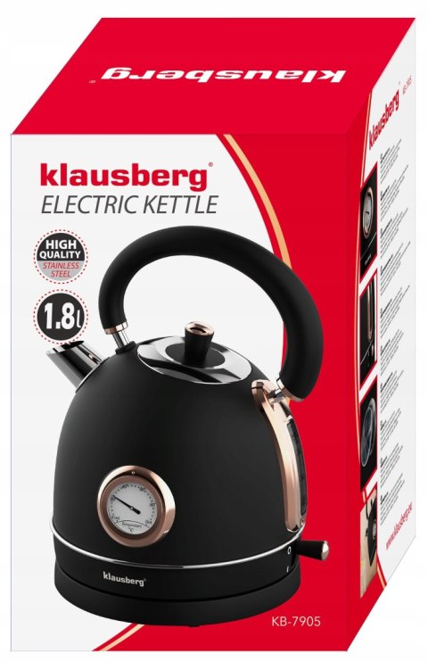 Czajnik Elektryczny 1.8L Retro Z Termometrem 2200W Obrotowa Podstawa Filtr