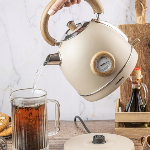 Czajnik Elektryczny Klausberg Kb-7906 Retro 1,8L Beżowy 2200W Termometr