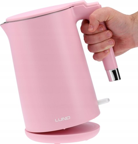 Czajnik Elektryczny Lund 2200W 1,5L Różowy Podwójne Ścianki Cool Touch