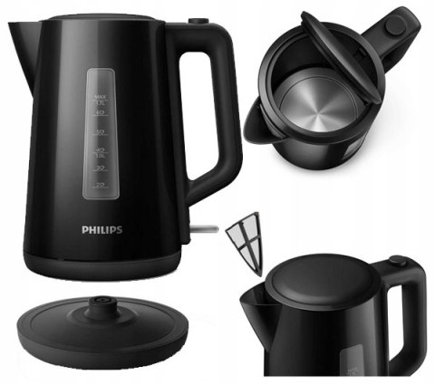 Czajnik Elektryczny Philips 2200W 1,7L Filtr, Obrotowa Podstawa, Bezpieczny