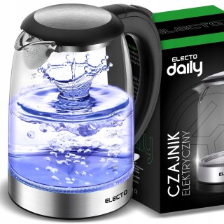 Czajnik Elektryczny Szklany 1,7L 1800W Led, Stalowy, Automatyczny 360°