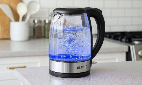 Czajnik Elektryczny Szklany 1,7L 1800W Led Ze Stali Nierdzewnej Autooff