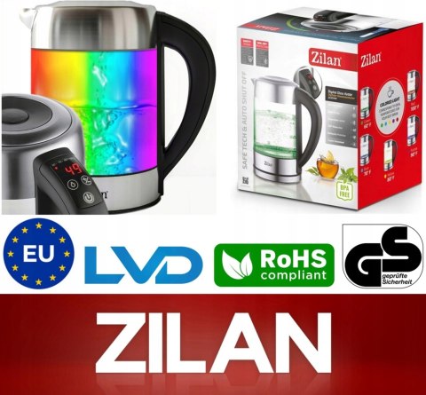Czajnik Elektryczny Szklany Led 1,7L 2200W Z Regulacją Temp I Filtrem