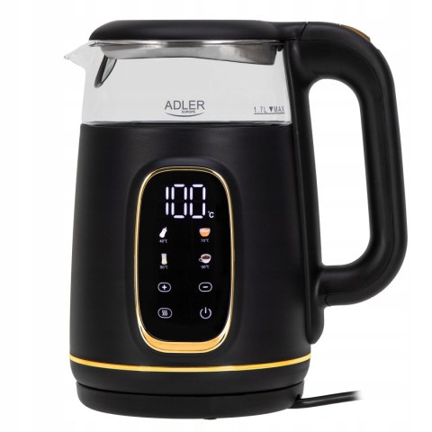 Czajnik Elektryczny Szklany Led 1,7L Z Regulacją Temperatury Adler Ad 1305