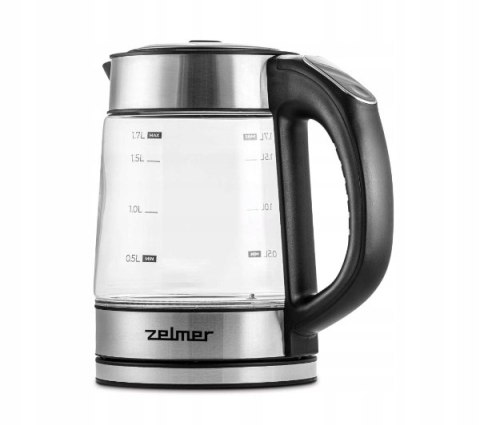Czajnik Elektryczny Zelmer 1,7L 2200W Regulacja Temperatury Szkło/Stal