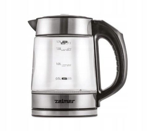 Czajnik Elektryczny Zelmer 1,7L 2200W Regulacja Temperatury Szkło/Stal