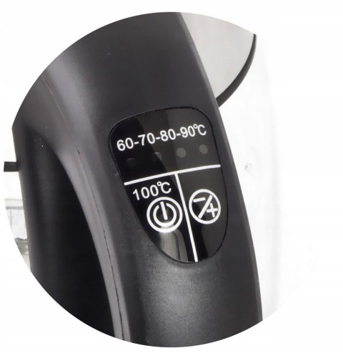 Elegancki Czajnik Elektryczny Szklany 1,8L 2200W Led Regulacja Temperatury
