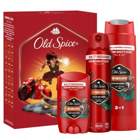 Old Spice Bearglove: Zestaw Podarunkowy Dez/Sztyft, Spray, Żel + Domino