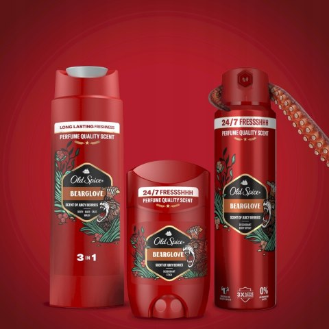 Old Spice Bearglove: Zestaw Podarunkowy Dez/Sztyft, Spray, Żel + Domino