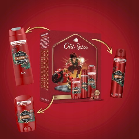 Old Spice Bearglove: Zestaw Podarunkowy Dez/Sztyft, Spray, Żel + Domino