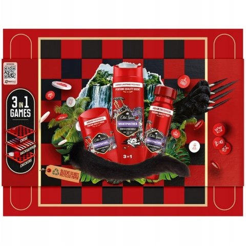 Old Spice Zestaw Podarunkowy Night Panther 3W1 Dezodorant+Żel+Gry Planszowe