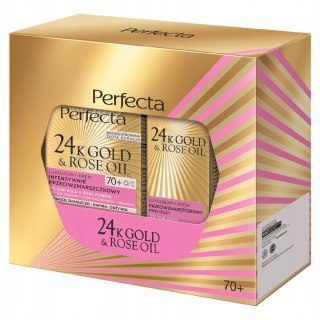 Perfecta 24K Gold & Rose Oil Krem Przeciwzmarszczkowy Twarz I Pod Oczy 70+